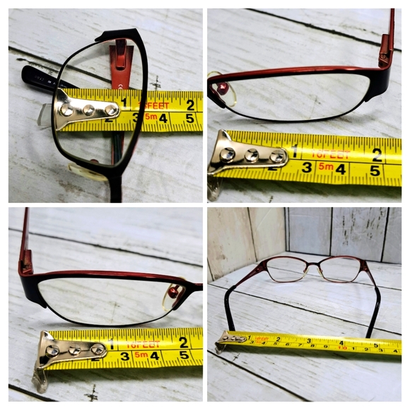 Guess Y2K Eyeglasses Rx Full-Rim Metal Oval Two Tone Frames Leopard Print Case - Picture 9 of 10